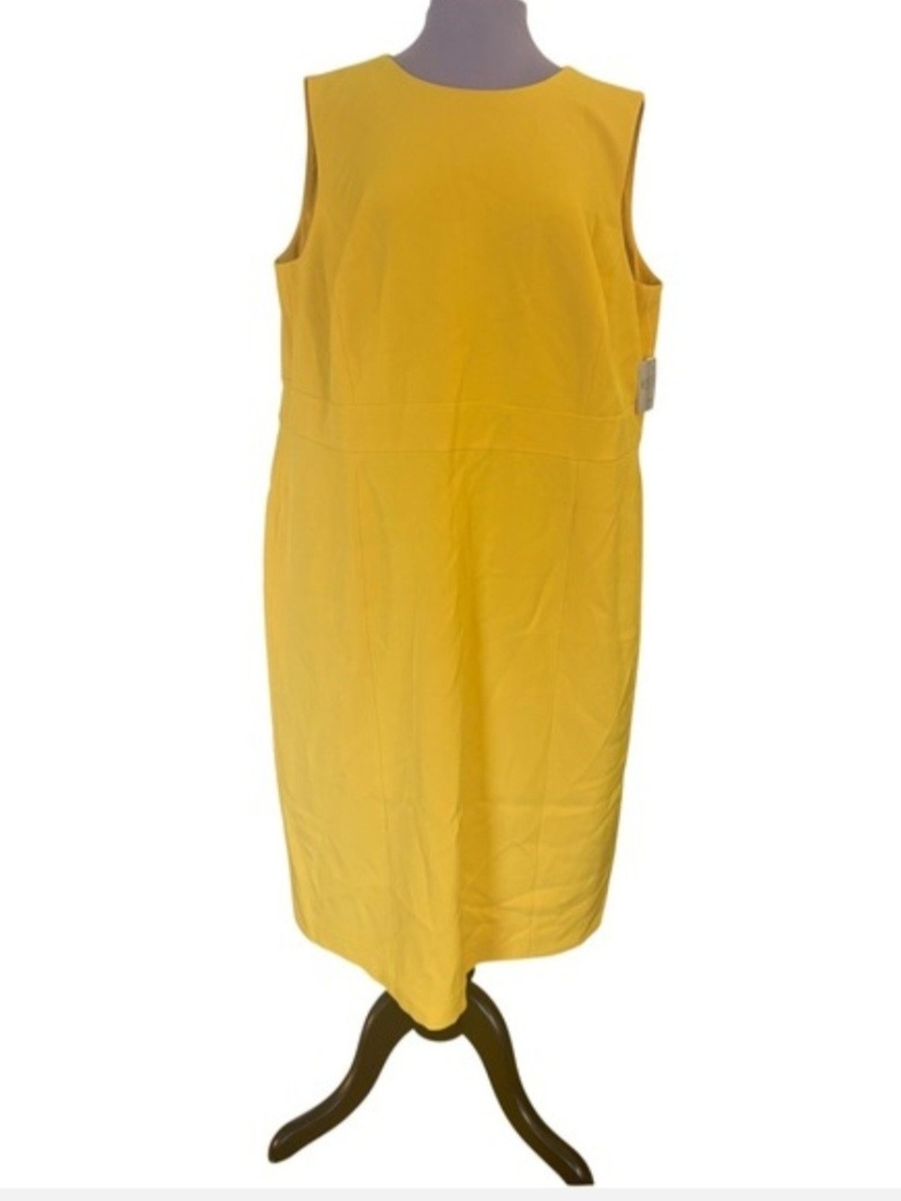 Kasper Sleeveless Yellow Shift Dress